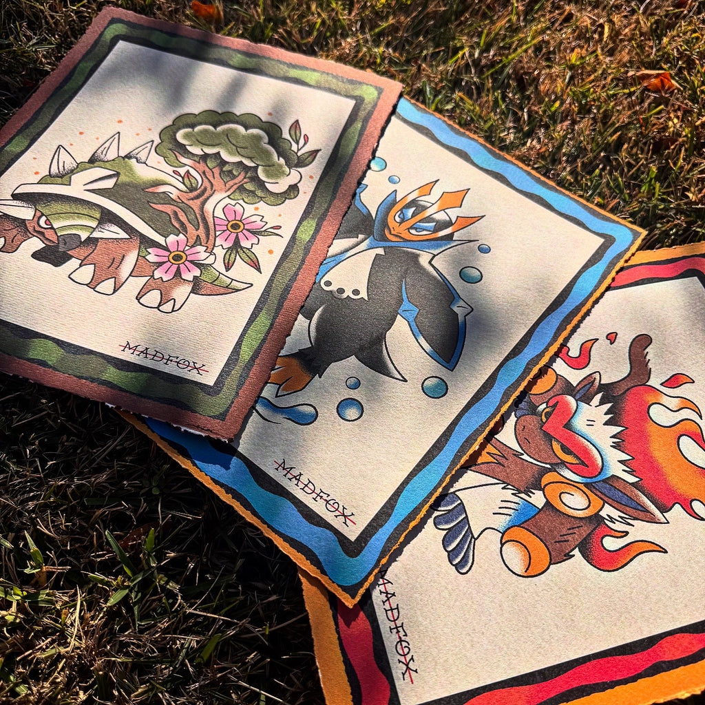 Sinnoh Starters Flash Prints